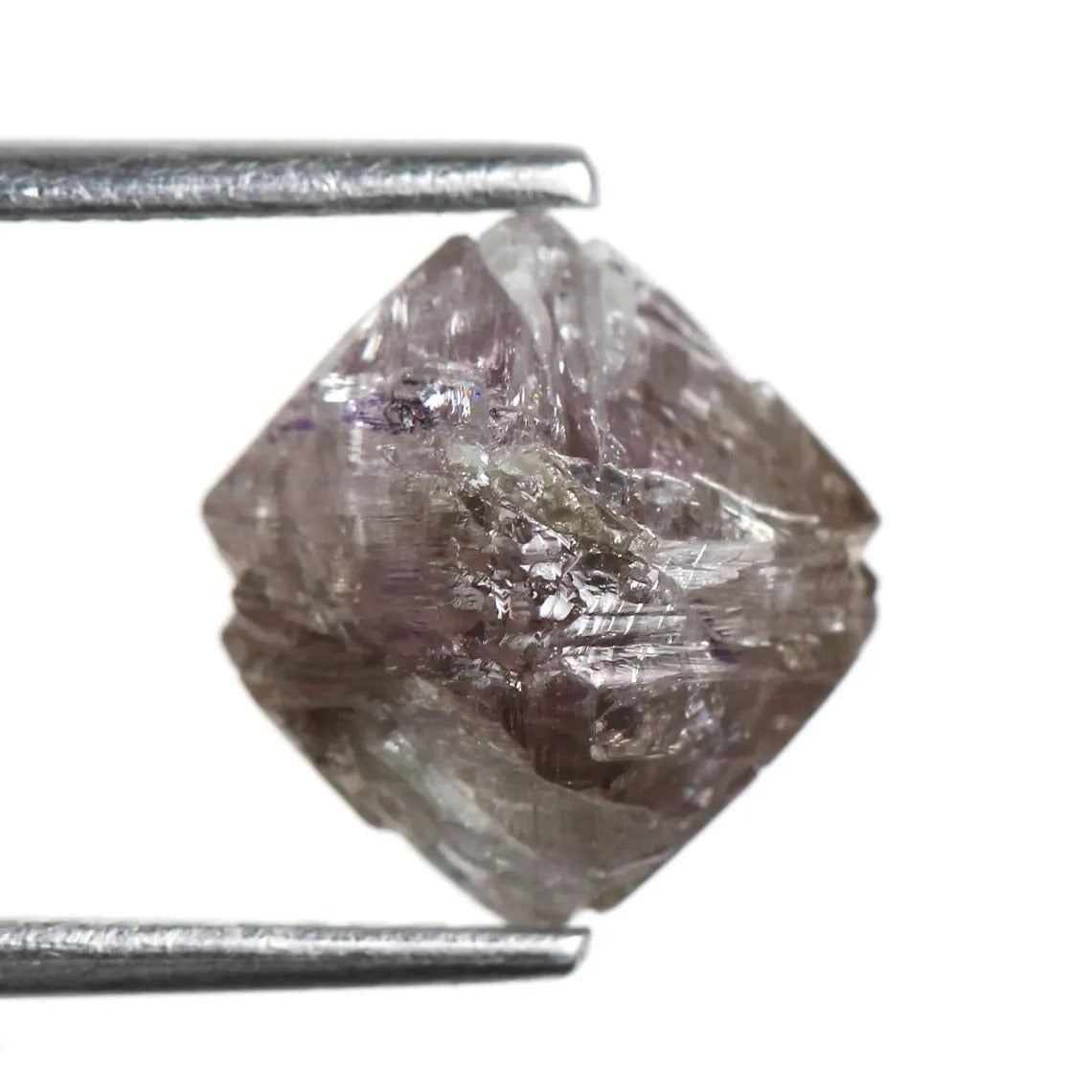 4.14 Carat Natural Purple Rough Octahedron Raw Diamond 7.9 MM