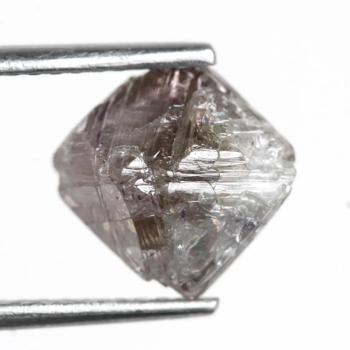4.14 Carat Natural Purple Rough Octahedron Raw Diamond 7.9 MM