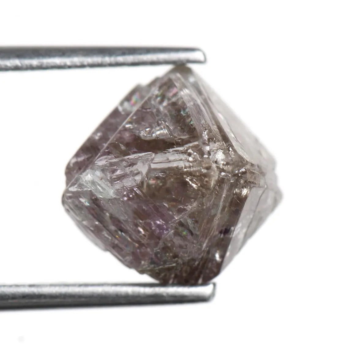 4.14 Carat Natural Purple Rough Octahedron Raw Diamond 7.9 MM