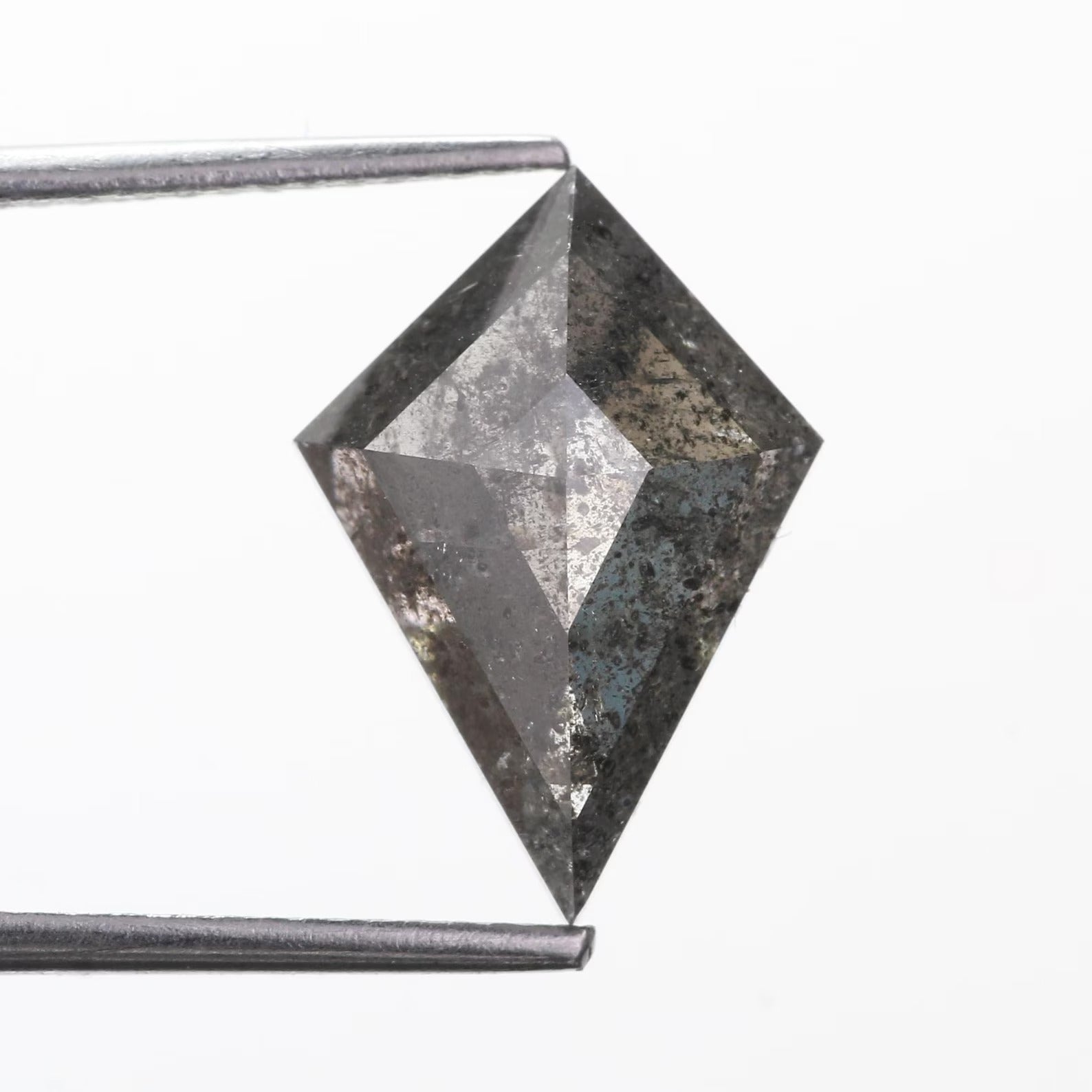 4.39 Carat Natural Salt Pepper Kite Cut Diamond For Engagement Ring
