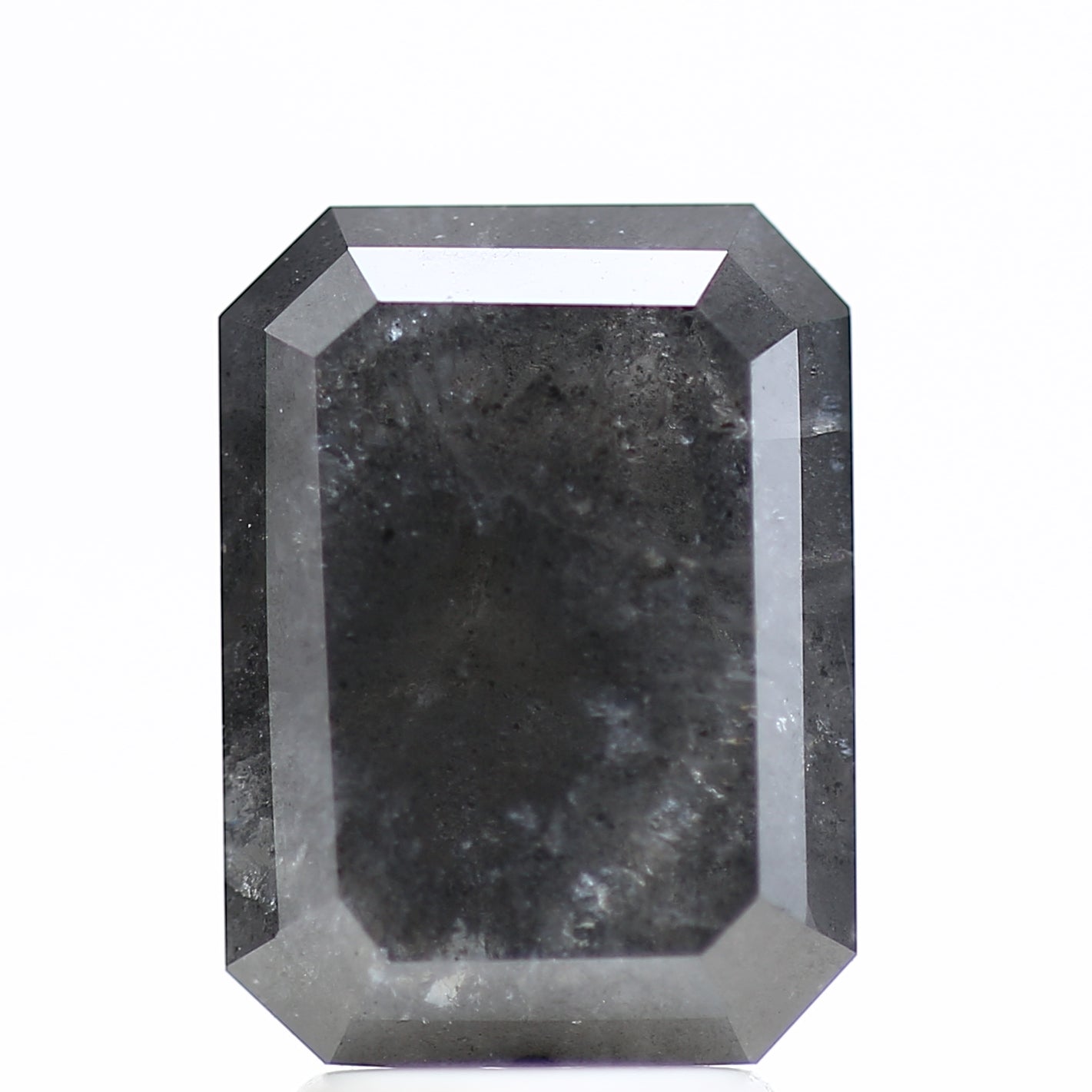4.45 Carat Natural Fancy Gray Emerald Salt and Pepper Diamond 10.70 MM