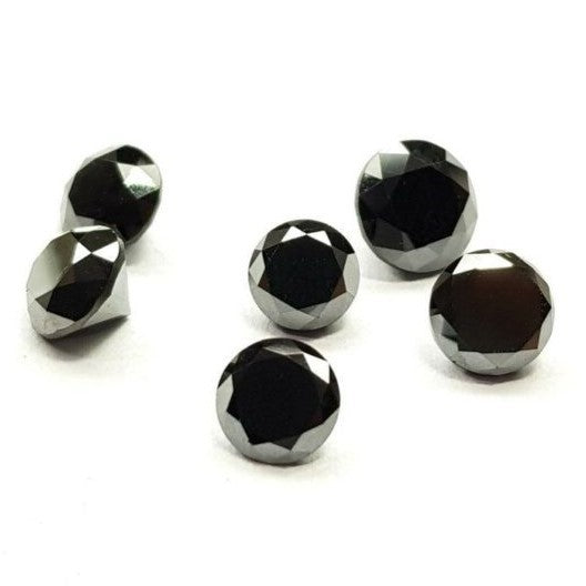 Natural Diamond 1 Carat Lot 5 mm lot of Loose Black Diamond For Earrings 2 pcs - Blackdiamond