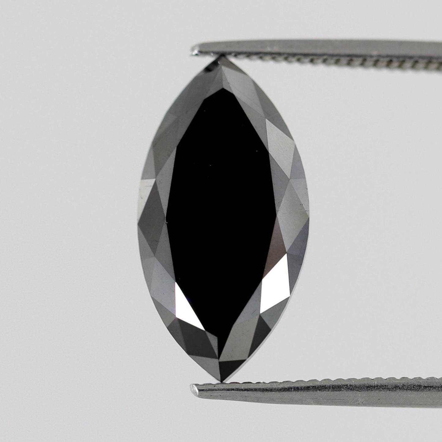 4.50 Carat Loose Natural Black Diamond Heated Black Color 16.2 x 8.4 x 4.2 MM Long Marquise Cut Perfect For Making Pave Black Diamond Ring - Blackdiamond