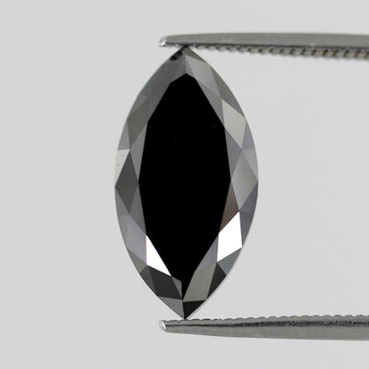 4.50 Carat Loose Natural Black Diamond Heated Black Color 16.2 x 8.4 x 4.2 MM Long Marquise Cut Perfect For Making Pave Black Diamond Ring - Blackdiamond