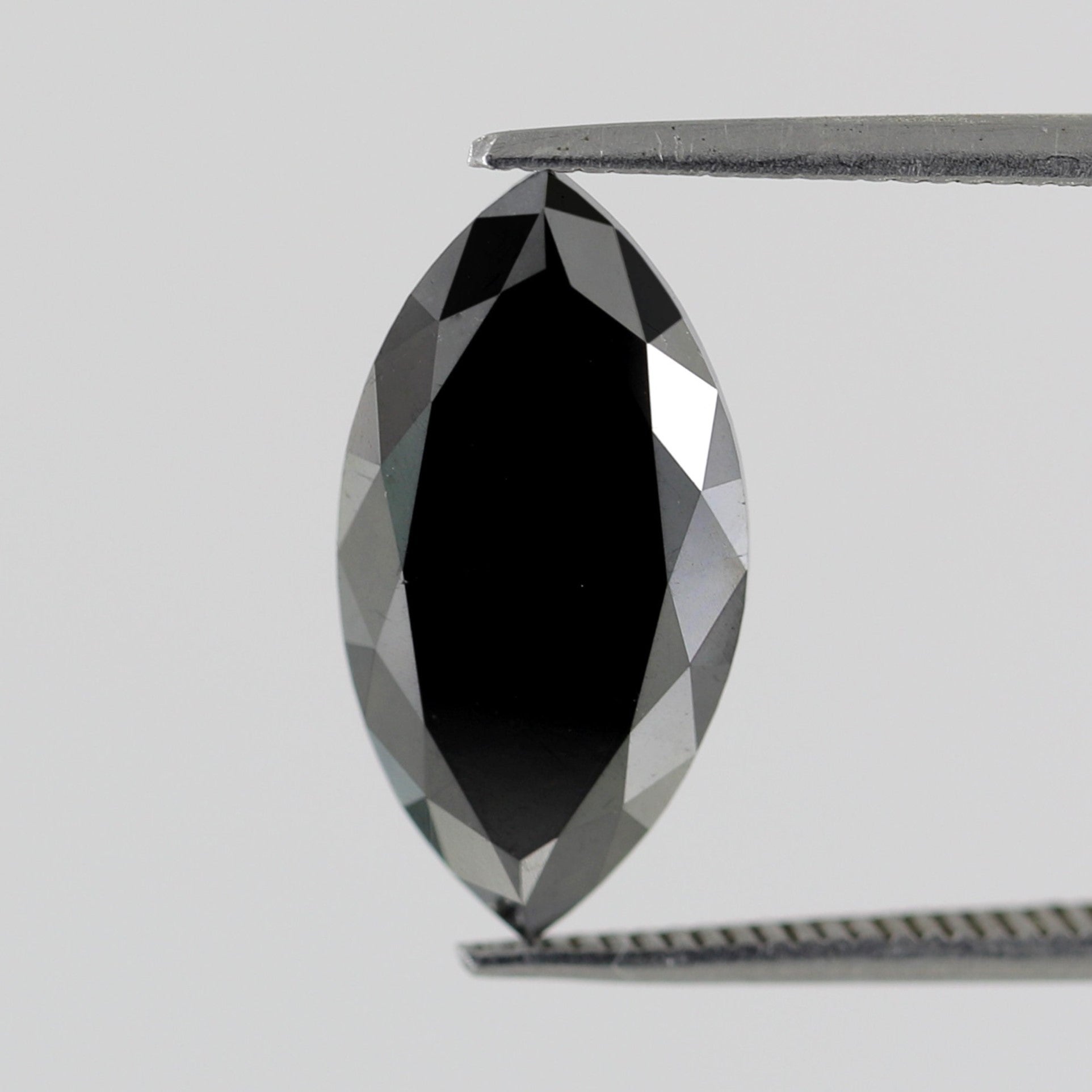 4.50 Carat Loose Natural Black Diamond Heated Black Color 16.2 x 8.4 x 4.2 MM Long Marquise Cut Perfect For Making Pave Black Diamond Ring - Blackdiamond