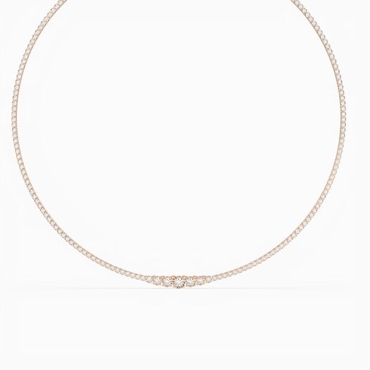 6 Carat Round Diamond Tennis Necklaces In 14K/18K Solid Gold