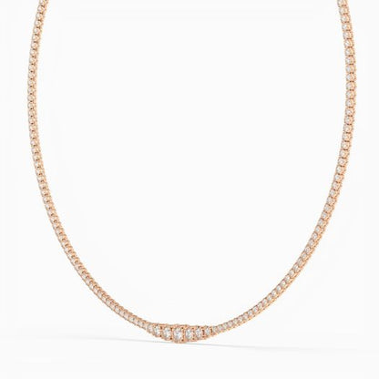 6 Carat Round Diamond Tennis Necklaces In 14K/18K Solid Gold