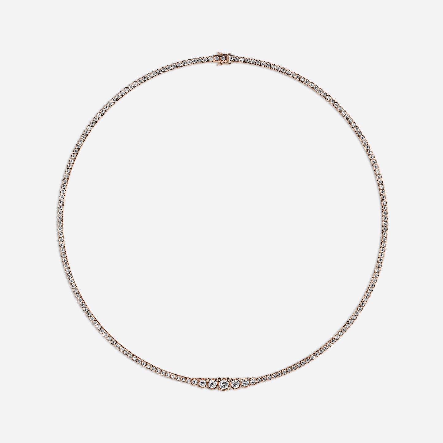 6 Carat Round Diamond Tennis Necklaces In 14K/18K Solid Gold