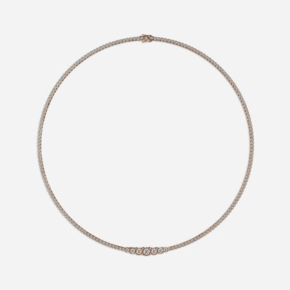 6 Carat Round Diamond Tennis Necklaces In 14K/18K Solid Gold