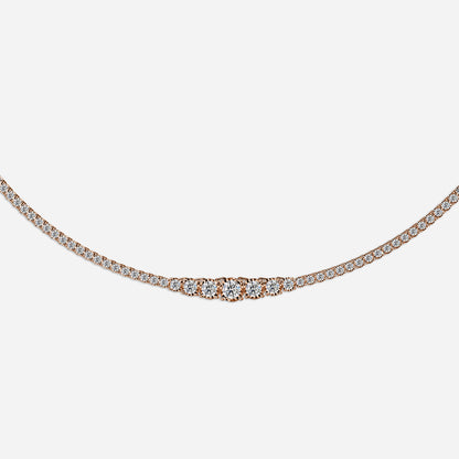 6 Carat Round Diamond Tennis Necklaces In 14K/18K Solid Gold