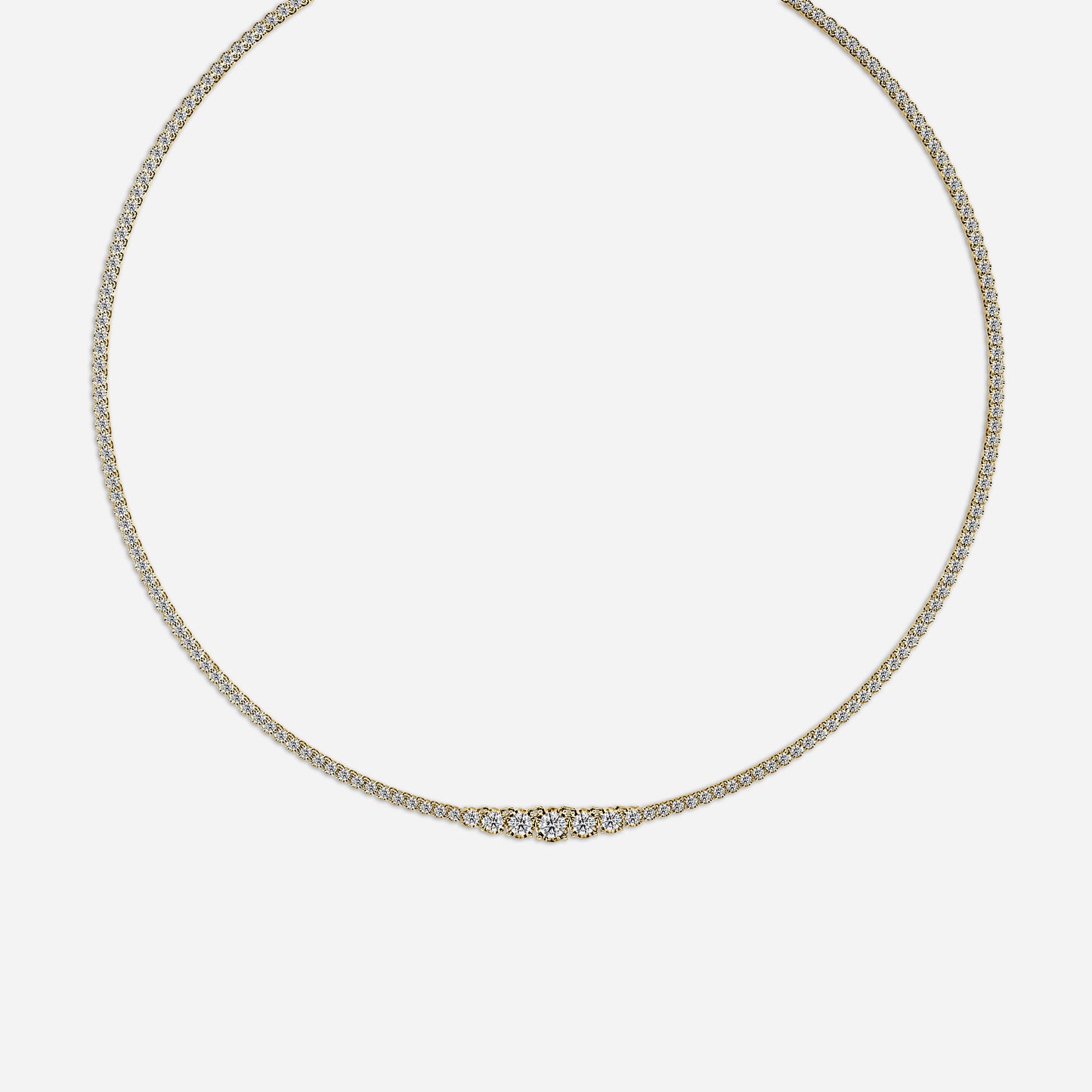 6 Carat Round Diamond Tennis Necklaces In 14K/18K Solid Gold