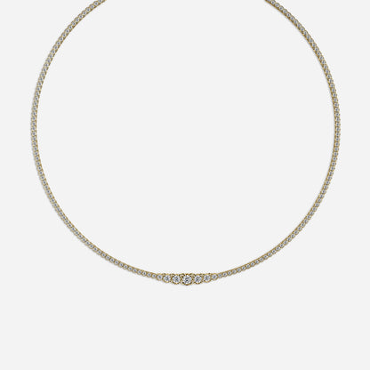 6 Carat Round Diamond Tennis Necklaces In 14K/18K Solid Gold