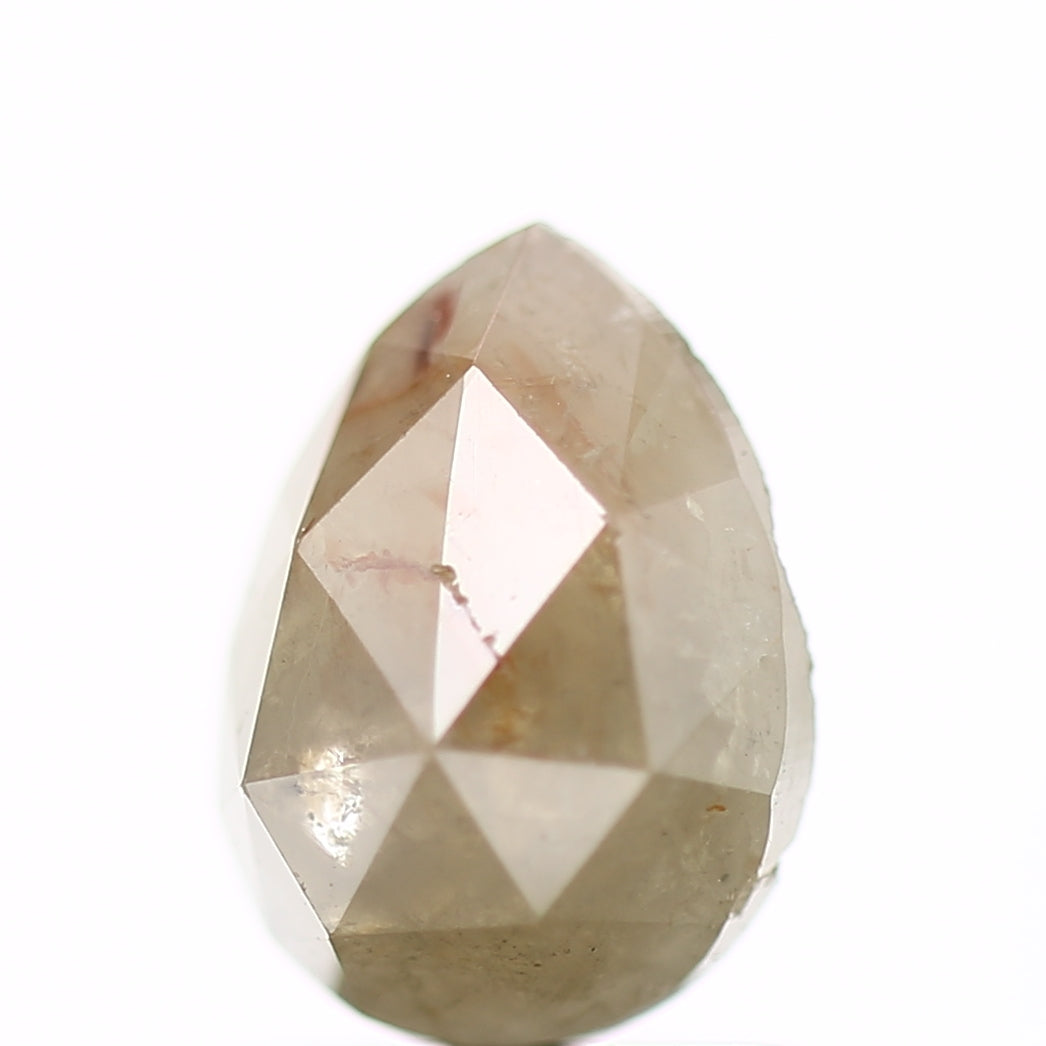 1.13 Carat Pear Gray Rustic Rose Cut Natural Diamond SDM990