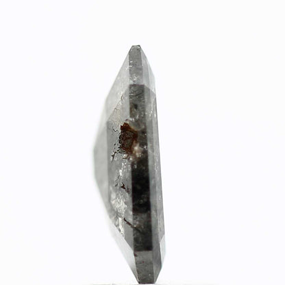 1.44 Carat 9 MM Natural Gray Emerald Cut Salt and Pepper Diamond - Blackdiamond