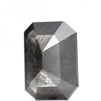 0.95 Carat 6.8 MM Natural Fancy Black Emerald Salt and Pepper Diamond - Blackdiamond