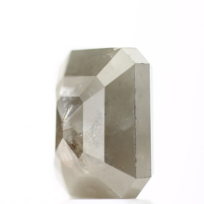 3.81 Carat 9.21 MM Natural Rustic Gray Emerald Loose Diamond - Blackdiamond