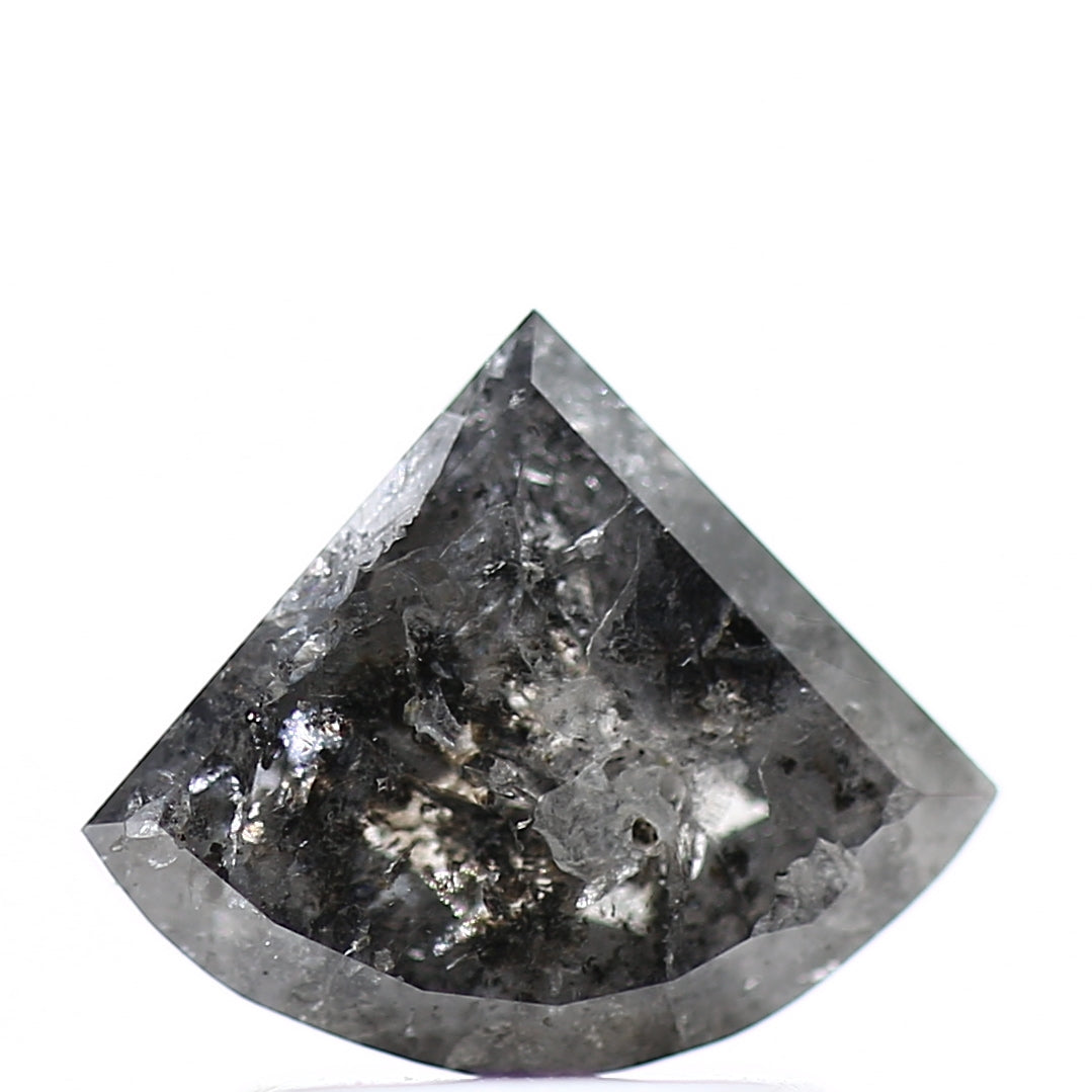 1.32 Carat Natural Loose Fancy Gray Trillion Cut Salt Pepper Diamond - Blackdiamond