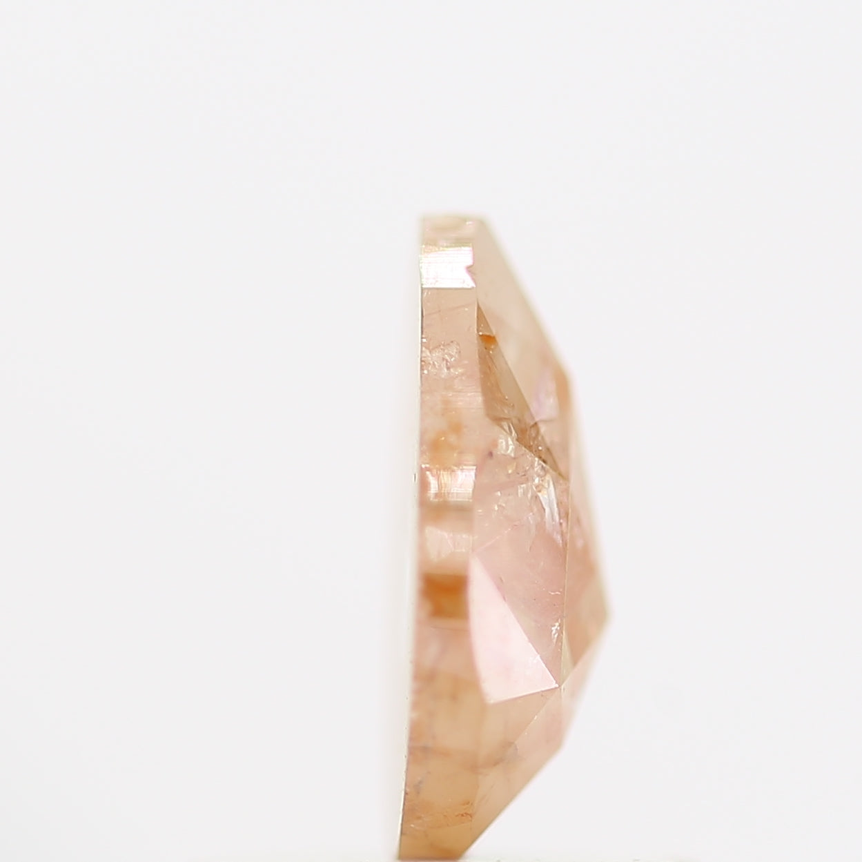 0.61 Carat Natural Peach Orange Rose Cut Pear Diamond SDM977