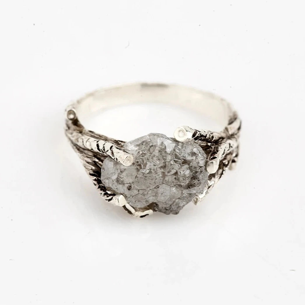 raw diamond ring