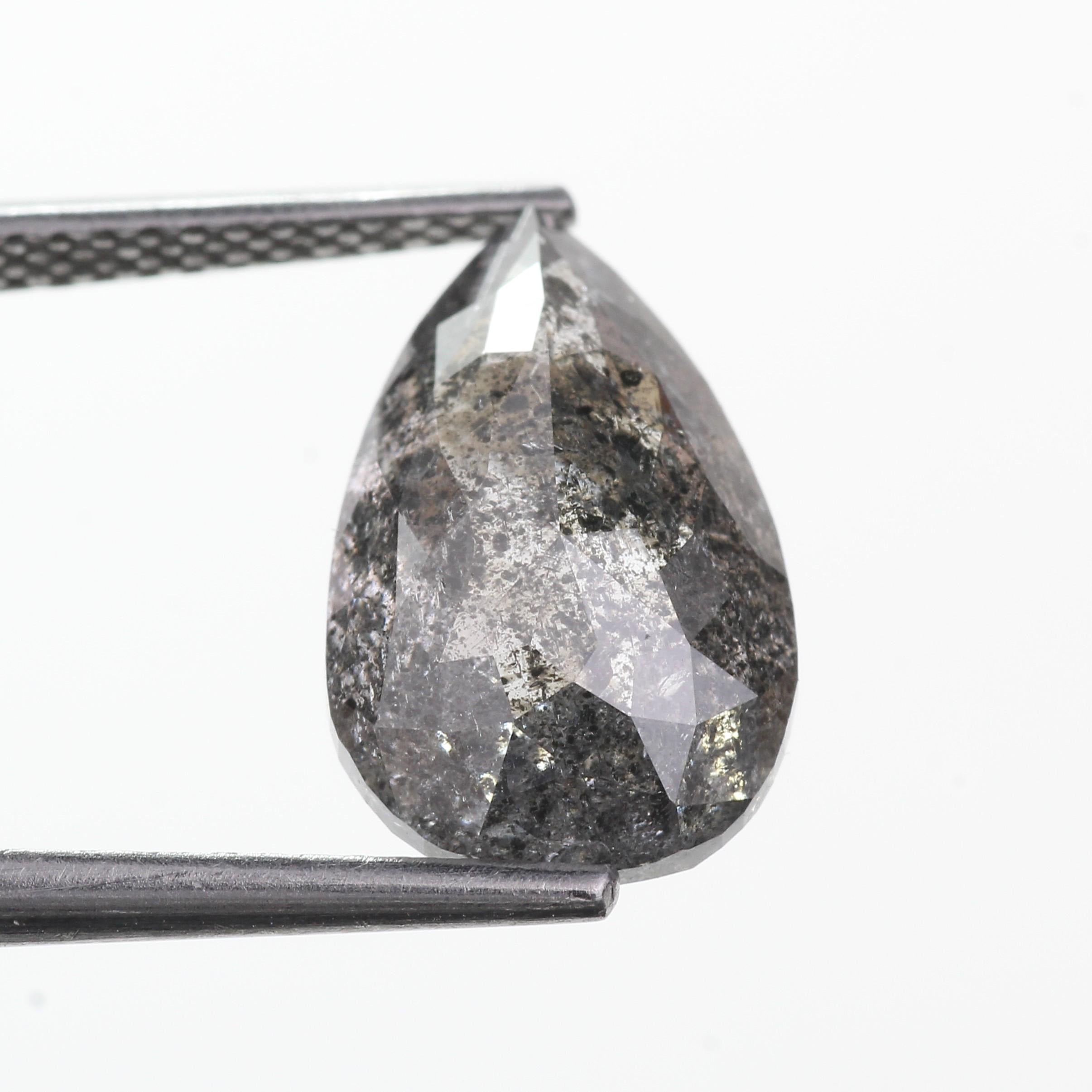 4.50 Carat Pear Salt and Pepper Diamond 13.20 MM