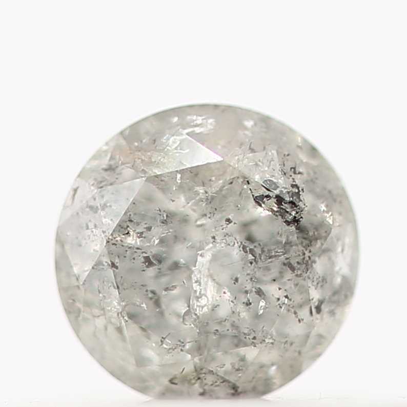 0.22 Carat Fancy Gray Round Cut Loose Salt and Pepper Diamond 3.7 MM - Blackdiamond