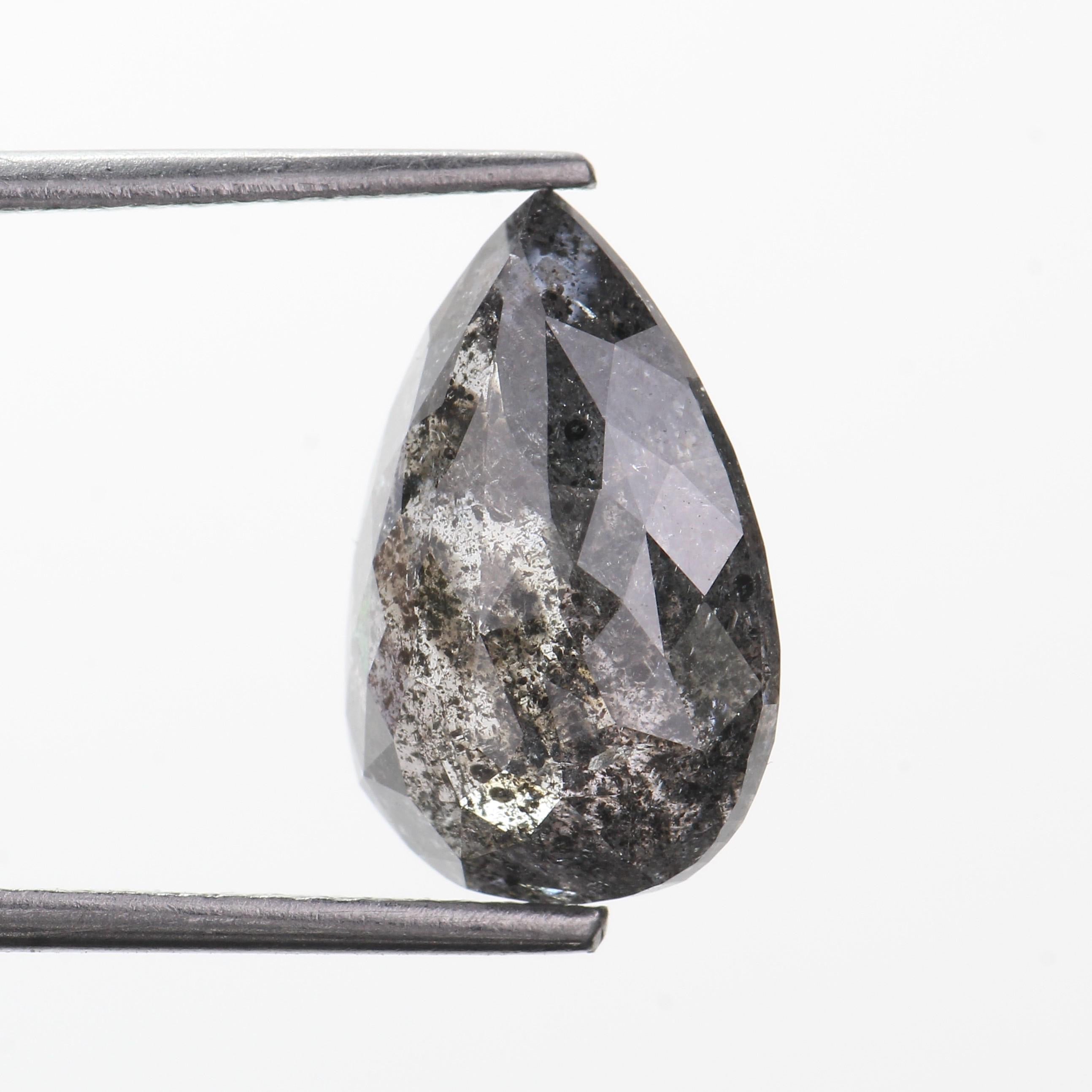 4.50 Carat Pear Salt and Pepper Diamond 13.20 MM