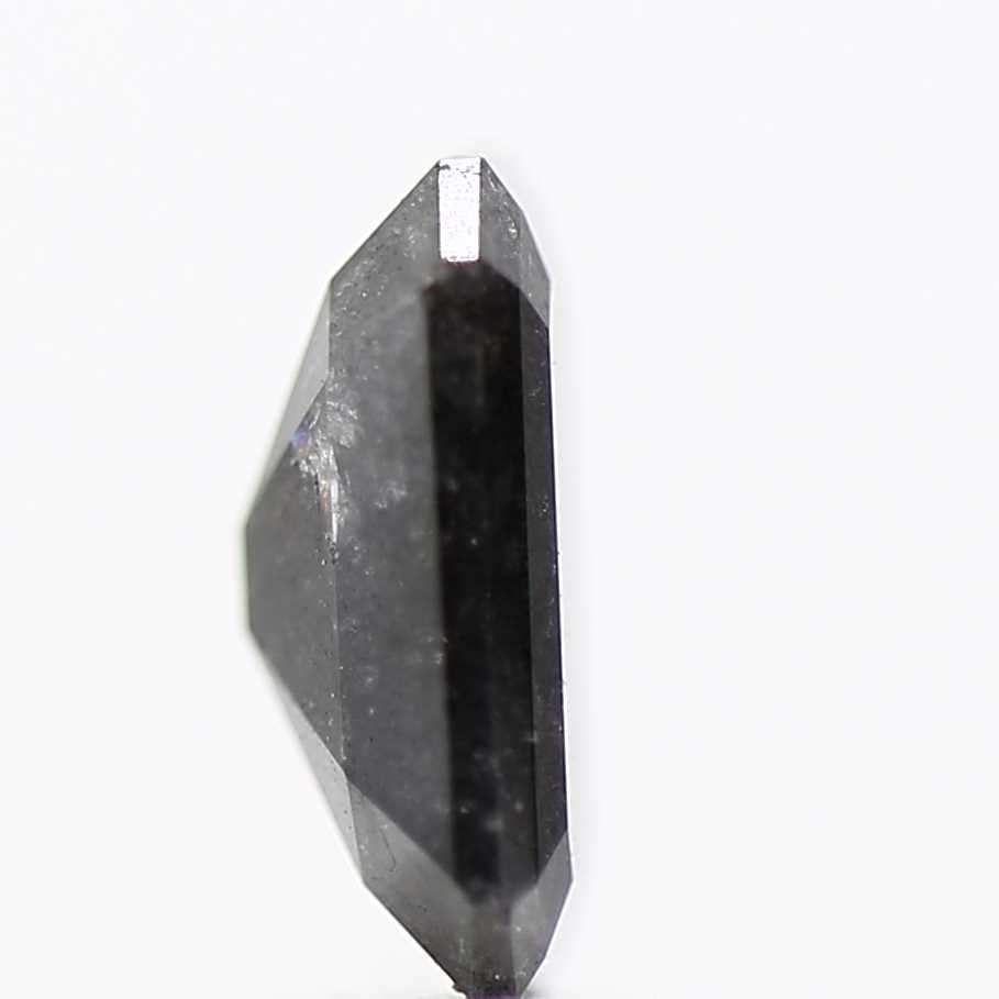 0.98 Carat 7.10 MM Fancy Black Emerald Cut Salt and Pepper Diamond - Blackdiamond