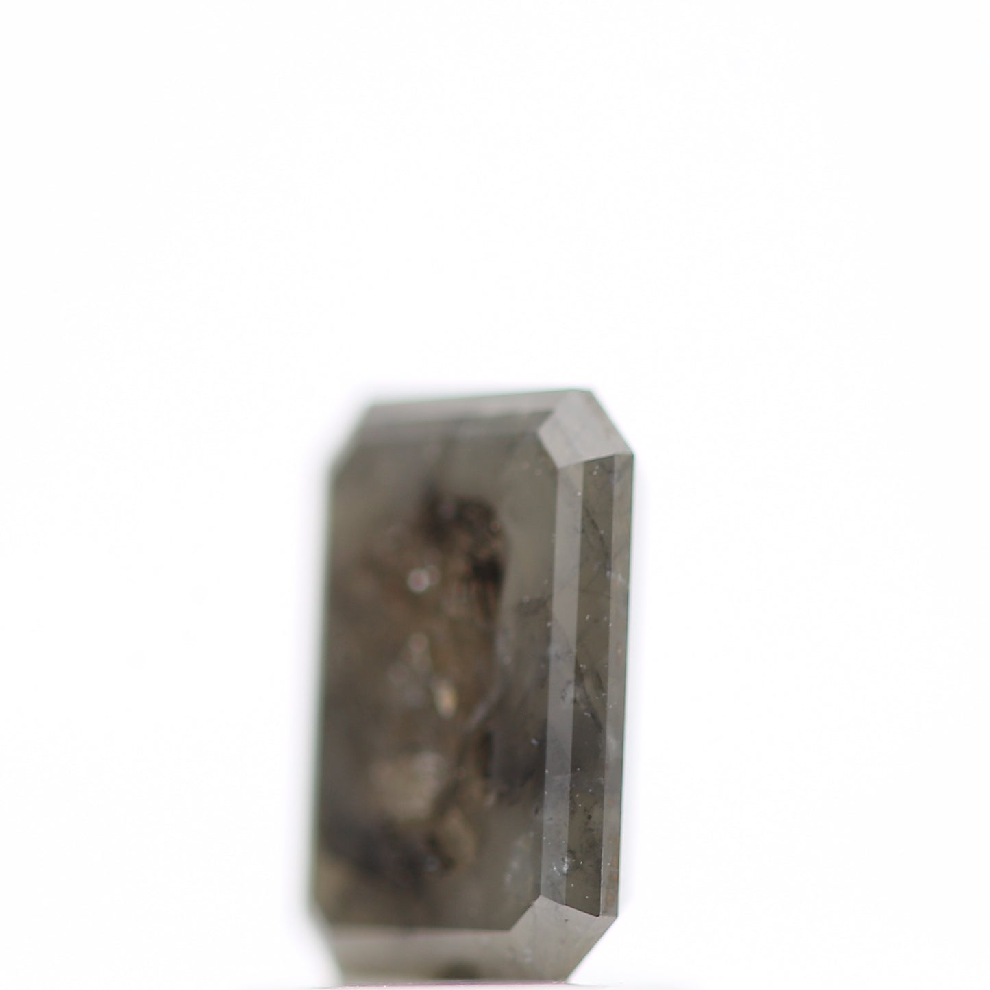 1.10 Carat 7.12 MM Emerald Rustic Gray Salt and Pepper Natural Diamond - Blackdiamond