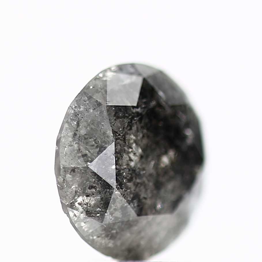 1.83 Carat Natural Grey Round Loose Salt Pepper Diamond 8 MM - Blackdiamond