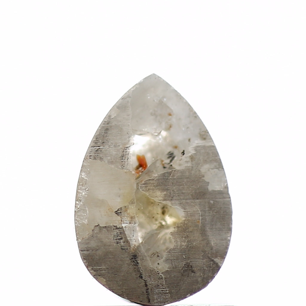 0.86 Carat Natural Pear Rose Cut Gray Rustic Real Diamond SDM274