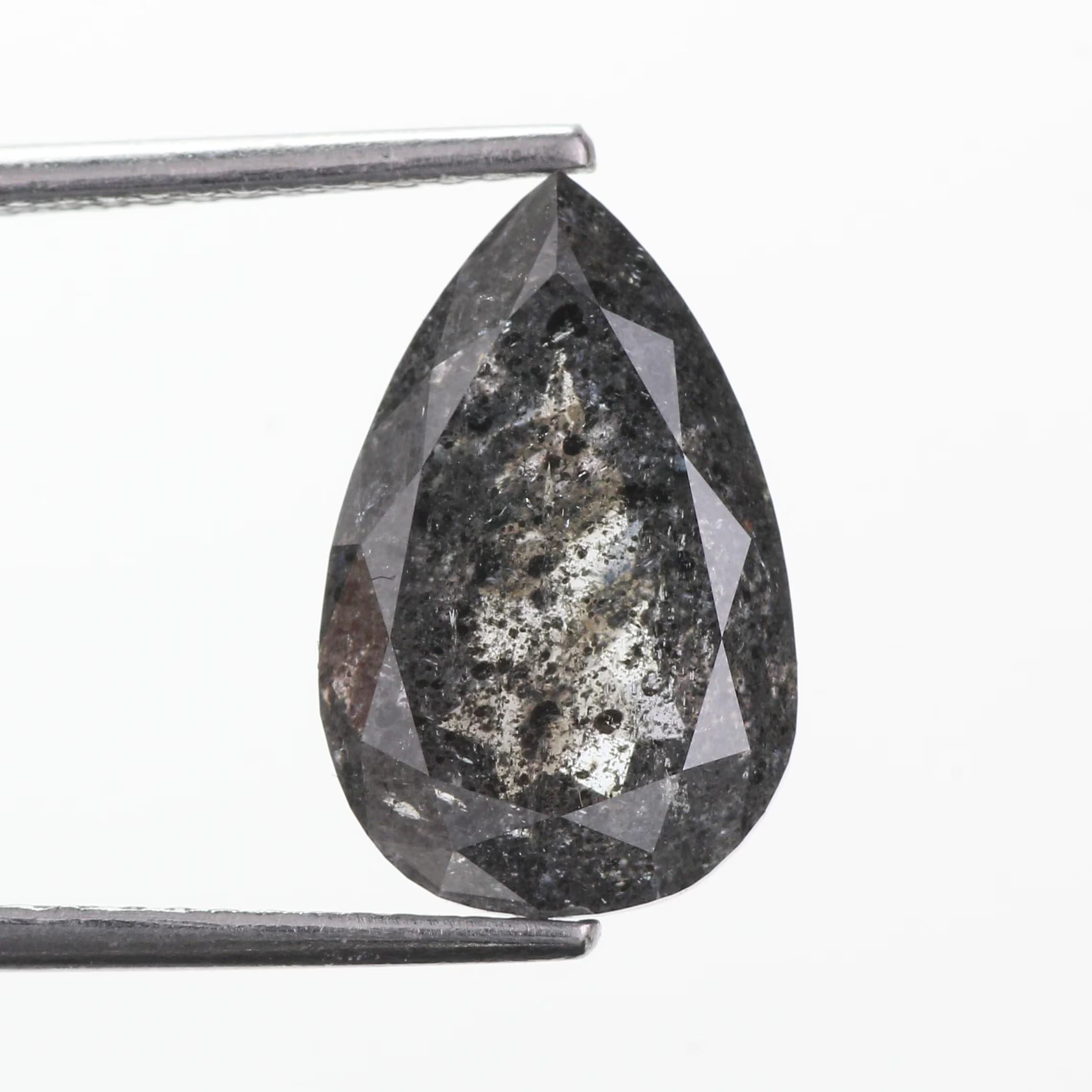 4.50 Carat Pear Salt and Pepper Diamond 13.20 MM