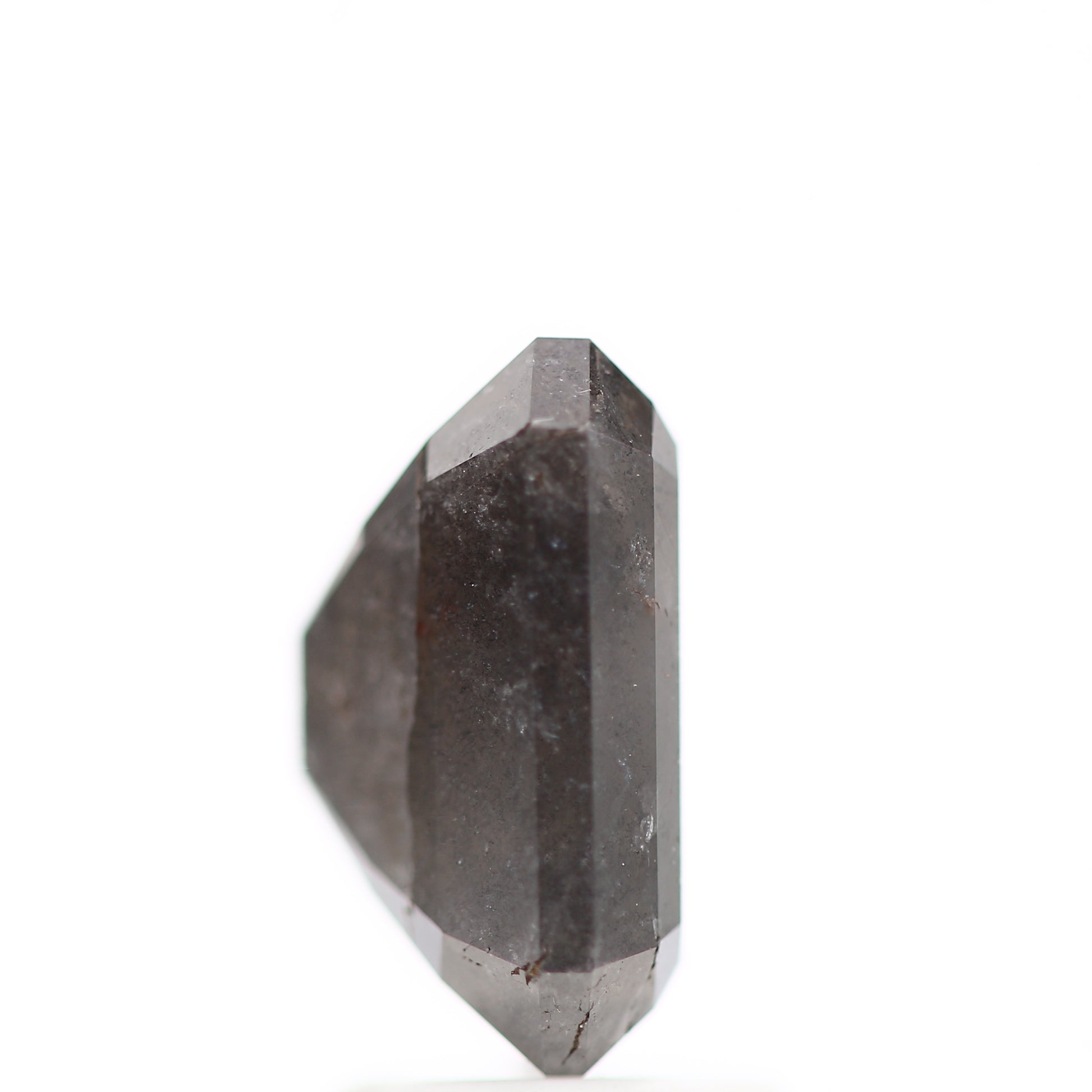 3.23 Carat 9.26 MM Rustic Gray Emerald Salt and Pepper Diamond - Blackdiamond