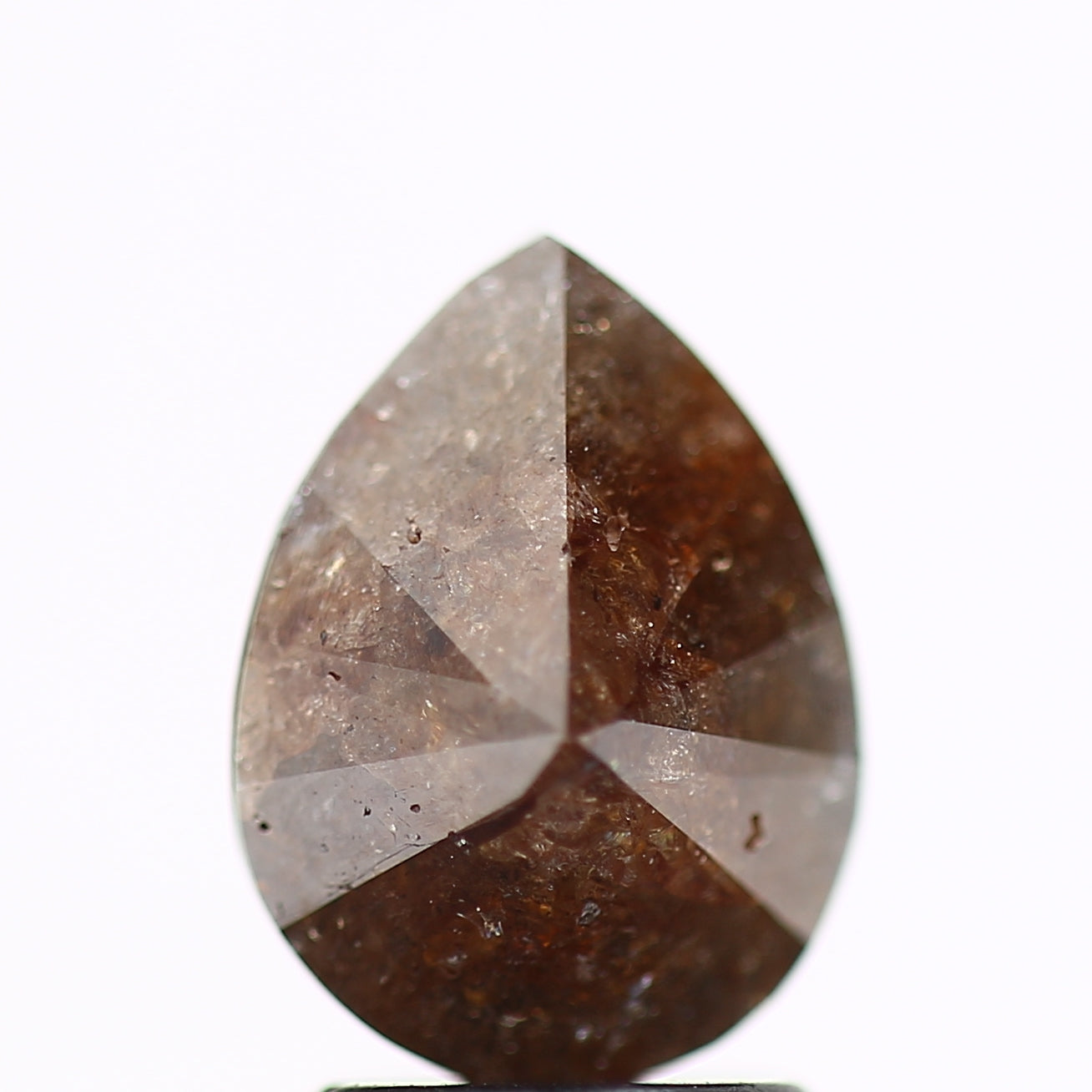 2.29 Carat Rustic Orange Pear Salt and Pepper Diamond 9.77 MM