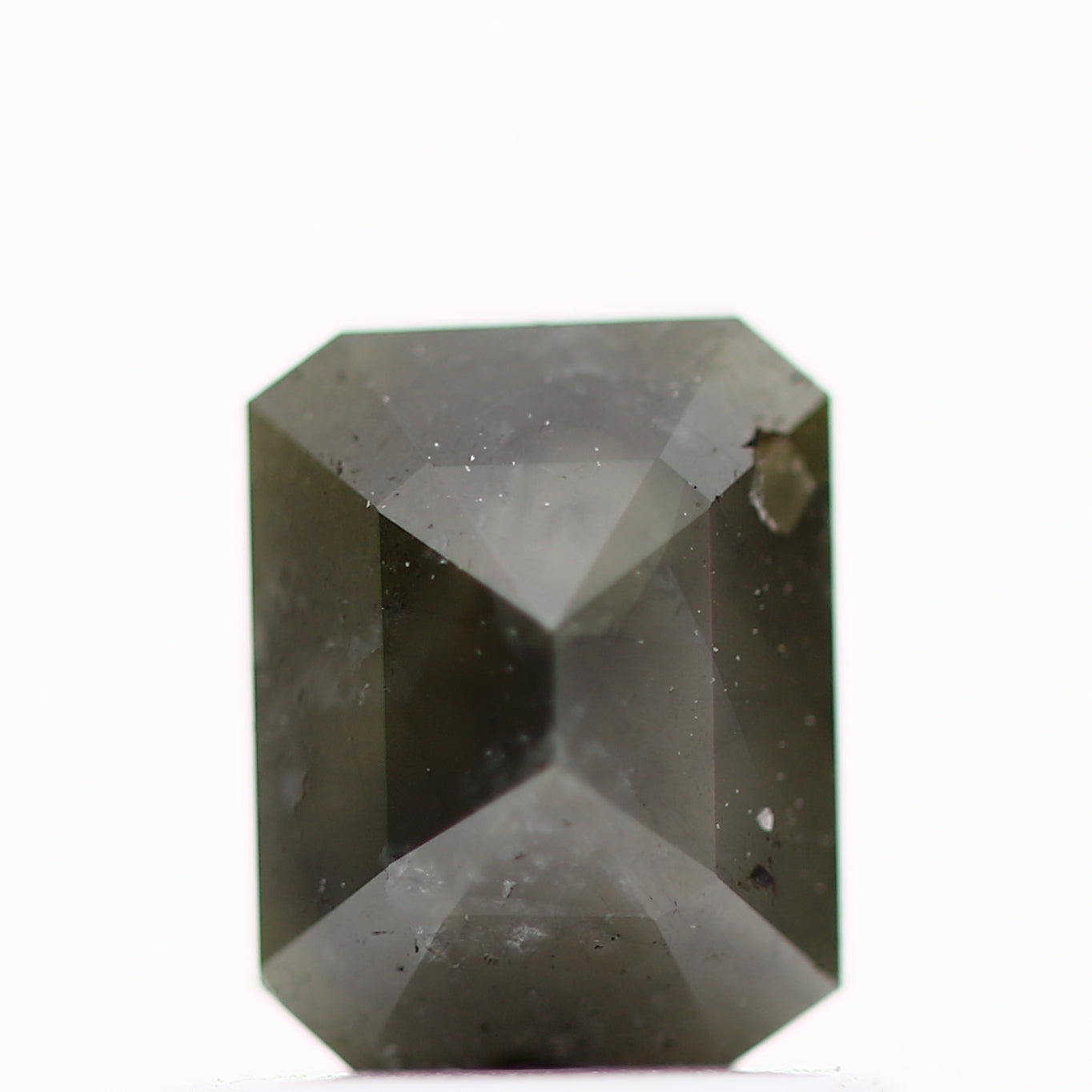 0.84 Carat 5.61 MM Rustic Gray Emerald Shape Diamond For Ring Design - Blackdiamond