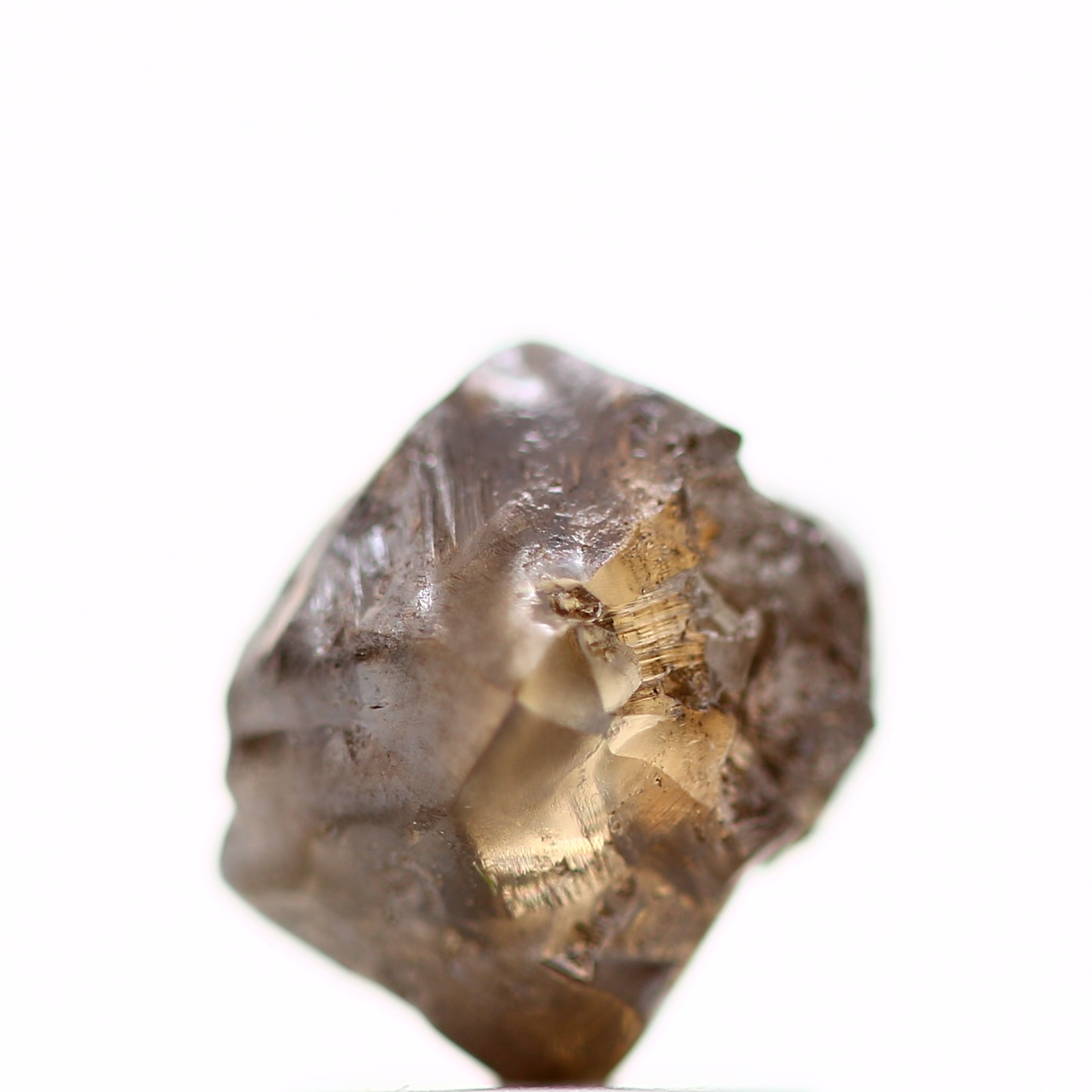 2.07 Carat Natural Fancy Cognac Brown Crystal Raw Rough Diamond 7.1 MM - Blackdiamond