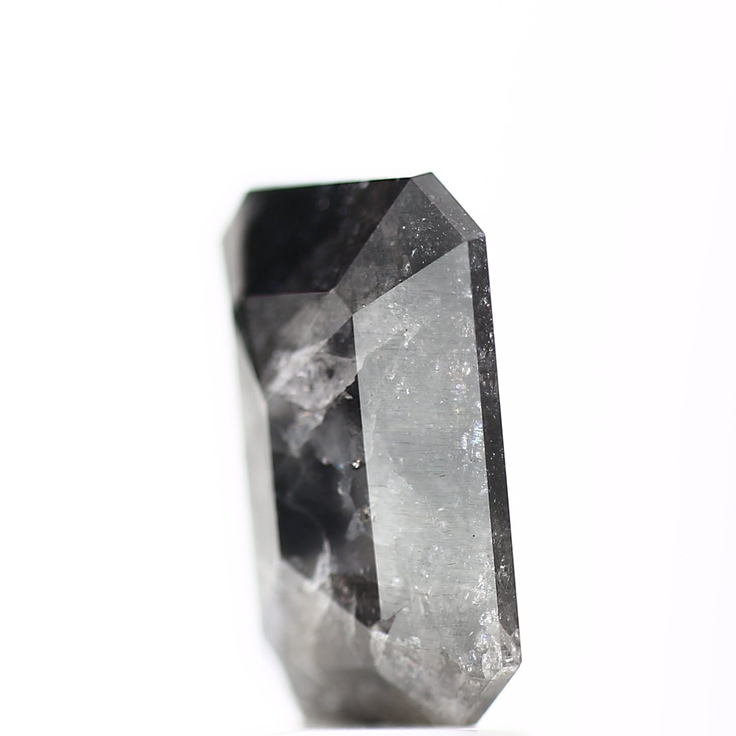 2.82 Carat Natural Emerald Gray Black Salt and Pepper Diamond 10.58 MM - Blackdiamond