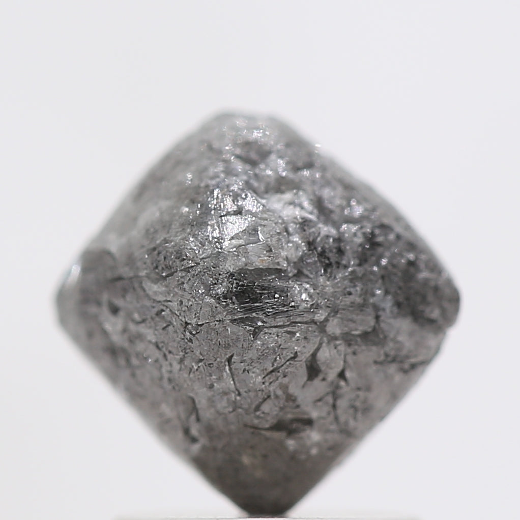 2.22 Carat Fancy Gray Octahedron Natural Raw Rough Diamond 7.40 MM - Blackdiamond