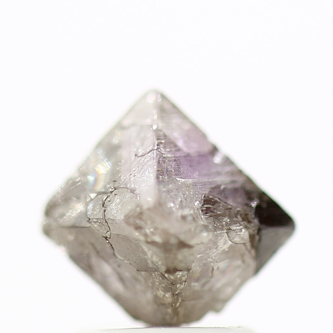 1.86 Carat Uncut Raw Diamond Octahedron Fancy Pink Purple Diamond - Blackdiamond