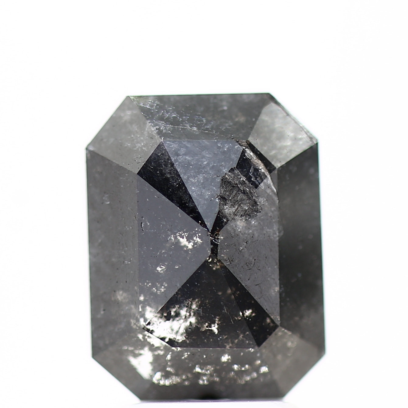 2.41 Carat 9.8 MM Natural Fancy Black Emerald Salt and Pepper Diamond - Blackdiamond