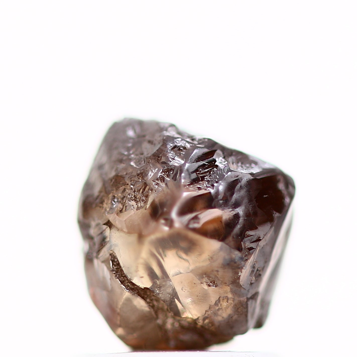 1.75 Carat Natural Fancy Cognac Brown Crystal Raw Rough Diamond 6.6 MM - Blackdiamond