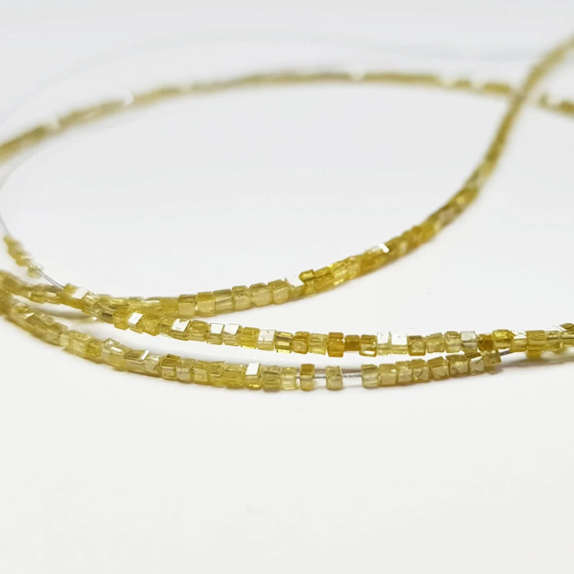 fancy yellow cube diamond beads