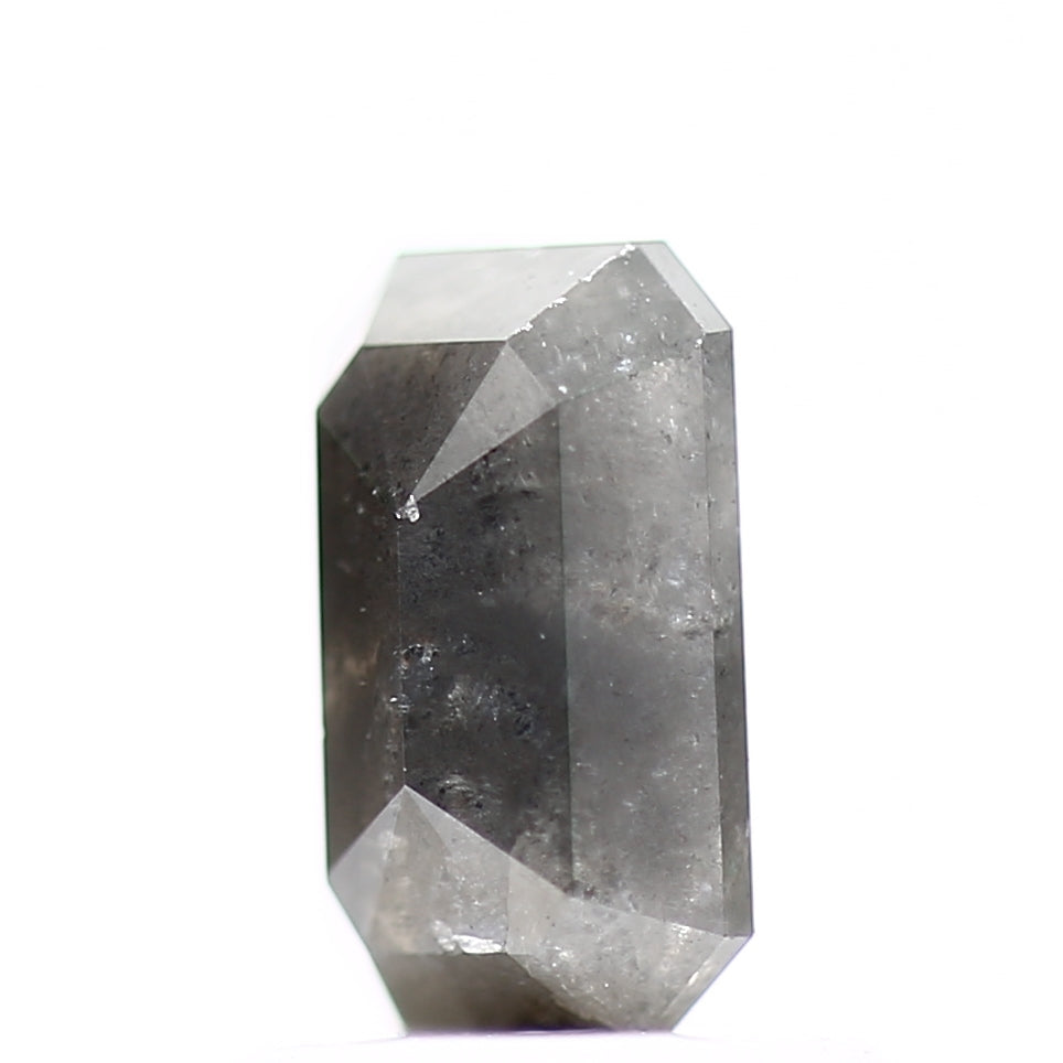 0.98 Carat 6.8 MM Gray Emerald Salt and Pepper Natural Loose Diamond - Blackdiamond