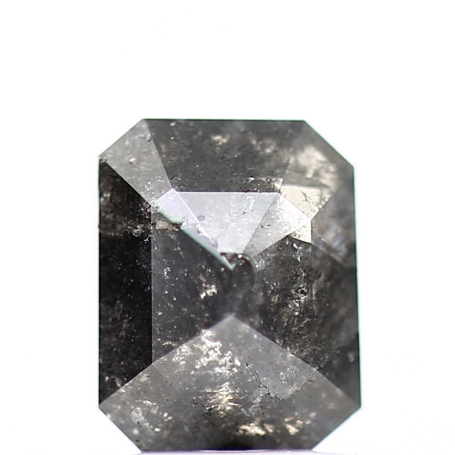 0.81 Carat 6.42 MM Natural Fancy Black Emerald Salt and Pepper Diamond - Blackdiamond