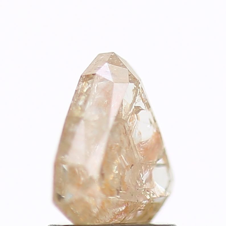 1.42 Carat Natural Orange Trillion Salt and Pepper Diamond 7.3 MM