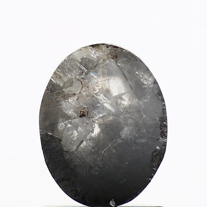 1.07 Carat Oval Gray Salt and Pepper Natural Diamond 6.8 MM