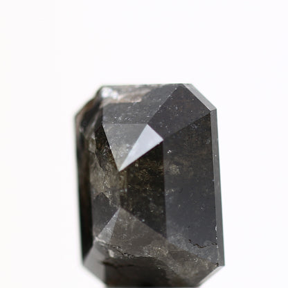 4.93 Carat 10.56 MM Natural Black Emerald Cut Salt and Pepper Diamond - Blackdiamond