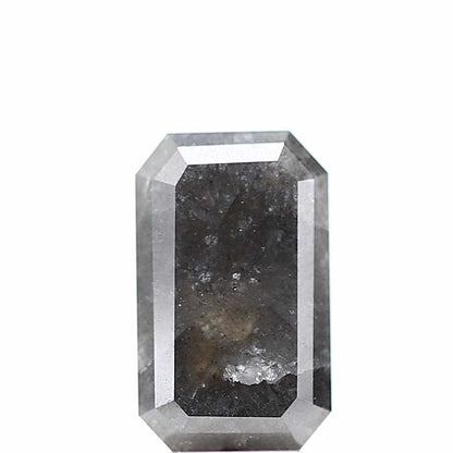 2.78 Carat 10.50 MM Fancy Gray Emerald Cut Salt and Pepper Diamond - Blackdiamond