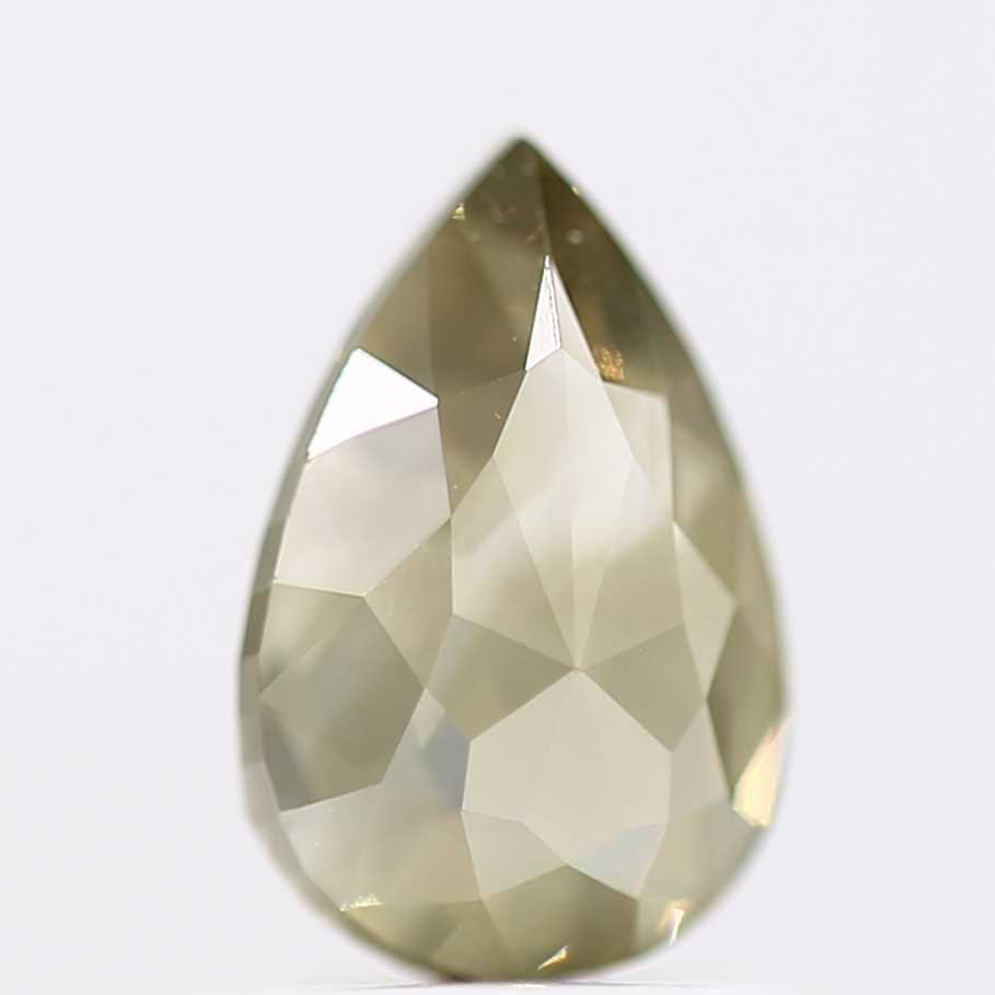 0.96 Carat Natural Diamond Fancy Yellow Brilliant Pear Rose Cut SDM9564