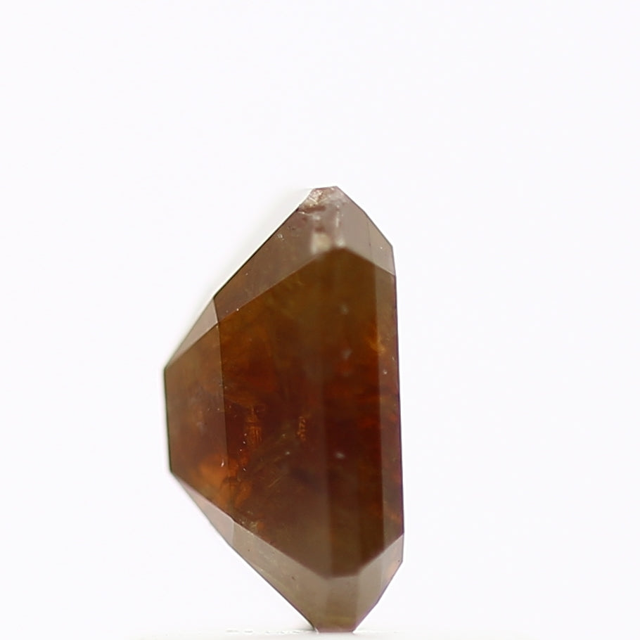 0.83 Carat Natural Emerald Cut Red Brown Salt And Pepper Diamond 6 MM