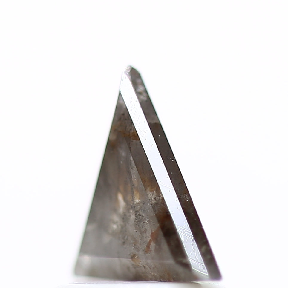 0.73 Carat 6.98 MM Natural Fancy Gray Triangle Salt and Pepper Diamond - Blackdiamond